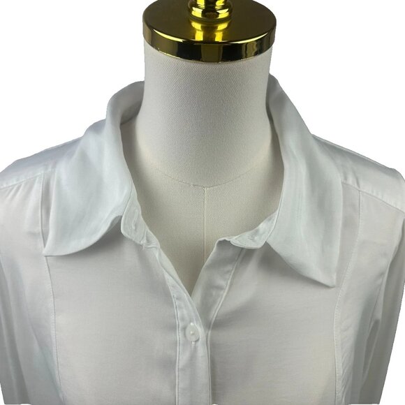 Free People - Cool & Clean Solid Button Down Shirt - White - Large - Worn 1 Time - Picture 2 of 9